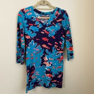 Lilly Pulitzer Corrine Shirt Dress in the "Reef Me Up" print Size XS